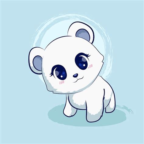 Premium Vector Cute Polar Bear Cartoon Illustration