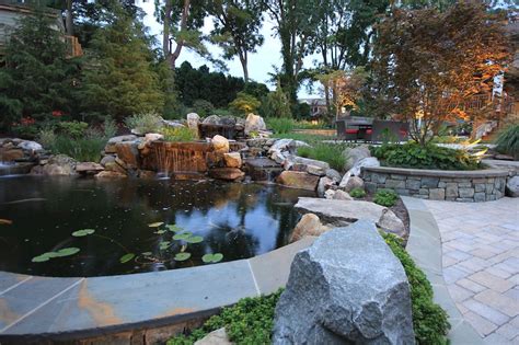 03a Koi Pond Boulders Waterfall 1100×733 Pixels Koi Pond Pond