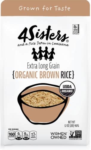 4sisters Organic Long Grain Brown Rice 32 Oz Foods Co