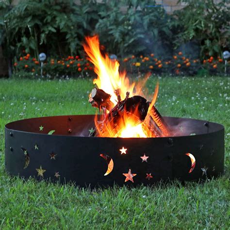 Sunnydaze Big Sky Fire Pit Large Outdoor Campfire Ring Heavy Duty 0 6mm Thick Steel Metal