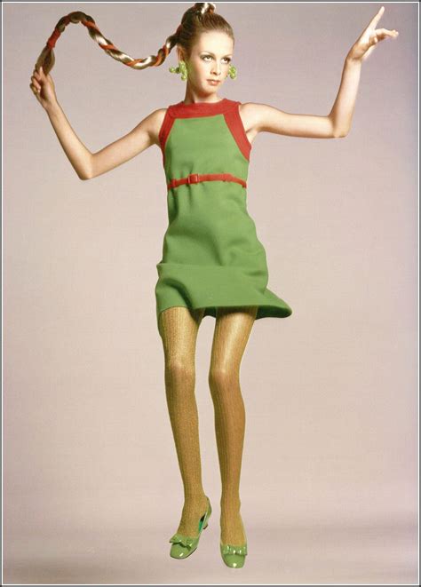 Twiggy In Green Jersey Dressby Kimberly P Avedon Vogue August 1