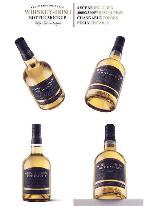 Download Whiskey-Irish Bottle Mockup (With images) | Bottle mockup, Whiskey, Bottle