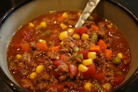 Rich and flavorful ground beef vegetable soup makes a comforting start to a winter meal and is hearty enough to serve as a filling main course. Easy Beef-Vegetable Soup - BigOven