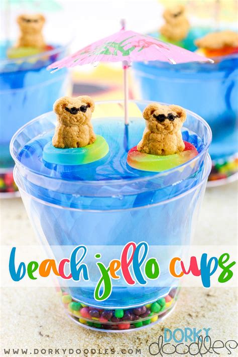 Beach Party Jello Cup Snacks Dorky Doodles