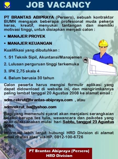 Kebetulan sekali ini admin akan membagikan contoh lamaran kerja dalam bahasa inggris. Contoh Iklan Lowongan Kerja Teknik Komputer - Ternyata ...