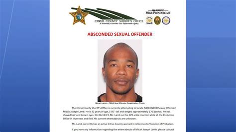 Citrus Deputies Looking For Sex Offender On The Run