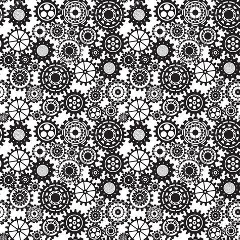 Black Gears Steampunk Seamless Pattern Stock Vector Image By