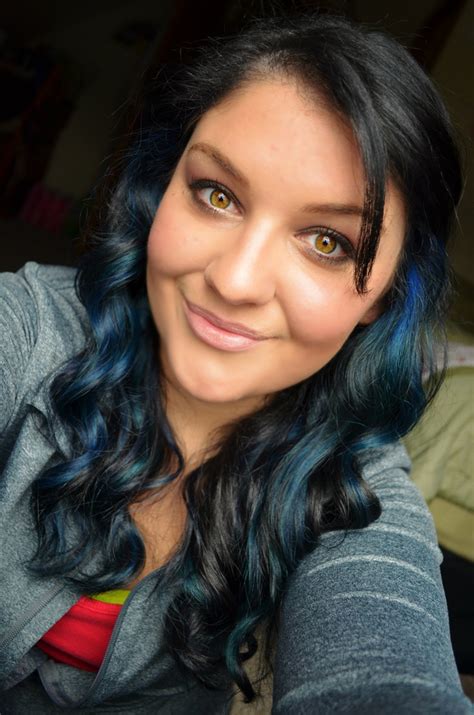 Blue Highlights On Black Hair Primp Pinterest Blue