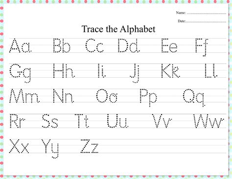 These alphabet worksheets will help students properly learn letter . Dotted alphabet trace practice worksheet | Etsy