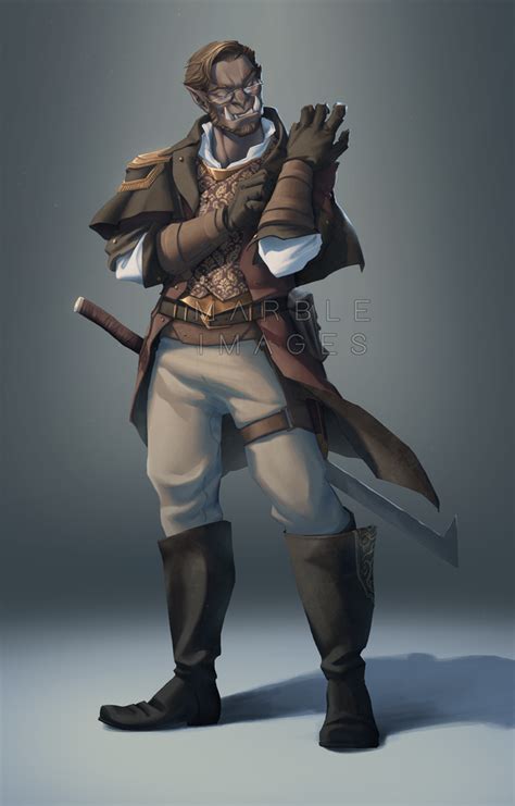 Reddit - DnD - [ART] Balfir Tallgrey, the Classiest Half-Orc You'll