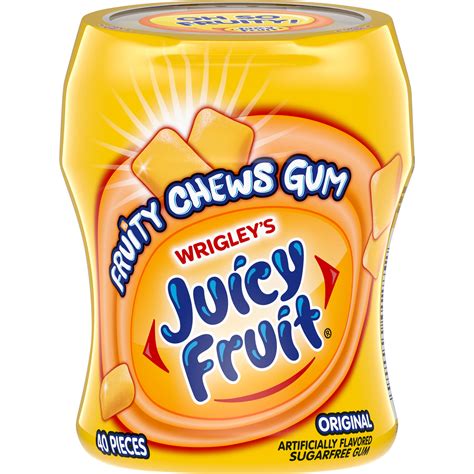 Juicy Fruit Fruity Chews Original Sugarfree Gum 40 Piece Bottle