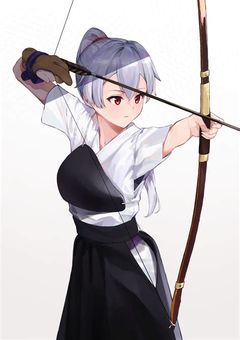 Safebooru 1girl Absurdres Archery Arrow Projectile Black Hakama Bow Weapon Commentary