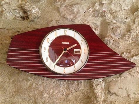 Vintage French Wall Clock In Formica By Bayard Design Market