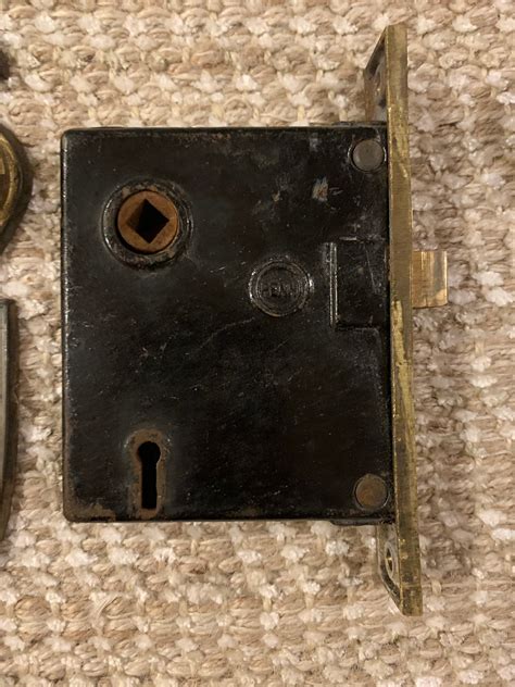 Vintage Penn Interior Mortise Lock With Door Knob Plates And Etsy