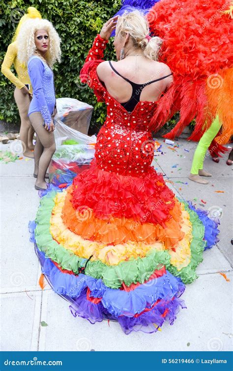 Drag Queen In Rainbow Dress Gay Pride Parade Stock 44 Off