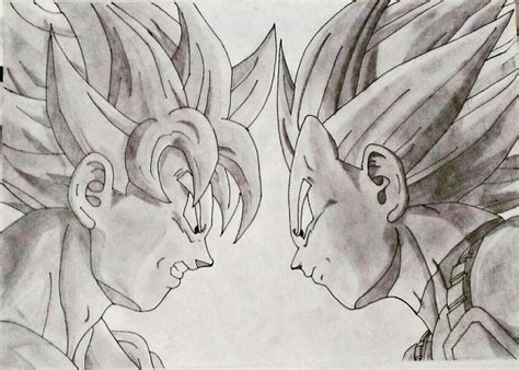 How to draw son goku as a child from dragon ball z with drawing. Goku vs Vegeta Pencil art:l.s.maan - Visit now for 3D ...