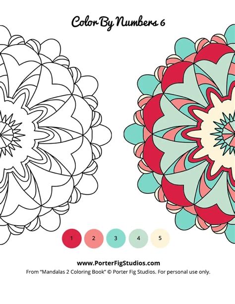 Free Mandala Coloring Page Color By Numbers 6 Porter Fig Studios