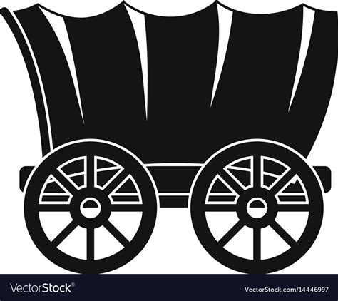 Ancient Western Covered Wagon Icon Simple Style Vector Image
