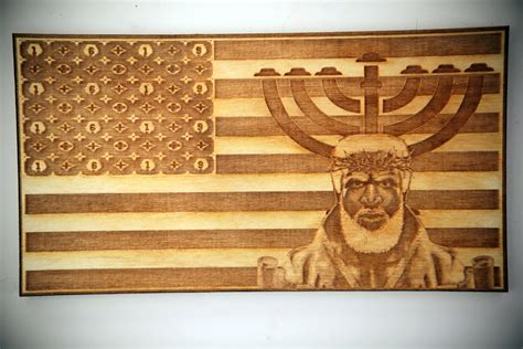 Hebrew Israelite Tribe Of Judah Proper Flag 11x19 Hand Madelaser Engraved