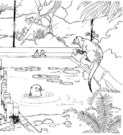 Dierentuin kleurplaten otters