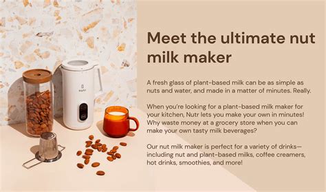 Nutr Plant Based Milk Maker Make At Home Nut Milk In Minutes