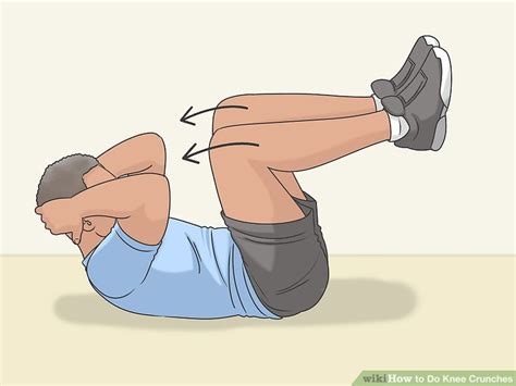 Instructional video for standing alternating knee to elbow crunches. 3 Easy Ways to Do Knee Crunches - wikiHow