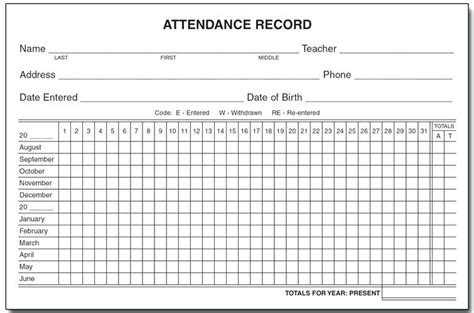 Employee Attendance Record Sheet Attendance Sheet Attendance Sheet