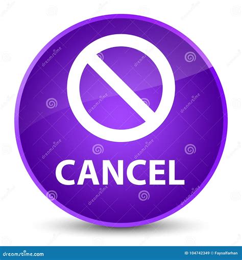 Cancel Prohibition Sign Icon Elegant Purple Round Button Stock