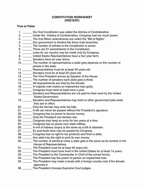 The Bill Of Rights Worksheet Answer Key