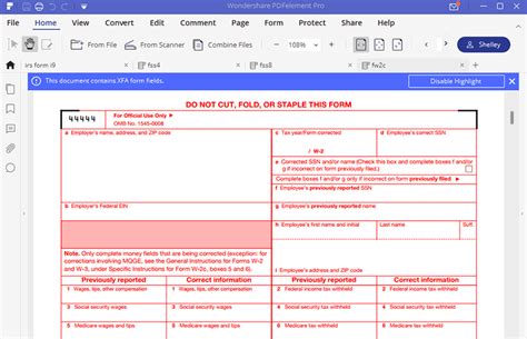 Irs Form W 2c Fillable Printable Forms Free Online