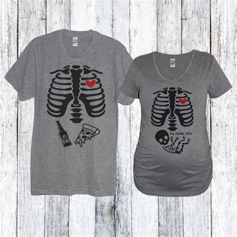 Skeleton Maternity Couples Matching Halloween Pregnancy Shirt Skeleton Shirt Custom Funny