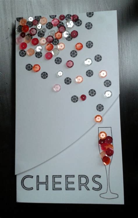 Make your retirement message original: Bubbles & Cheers | Diy retirement cards, Sequin cards ...