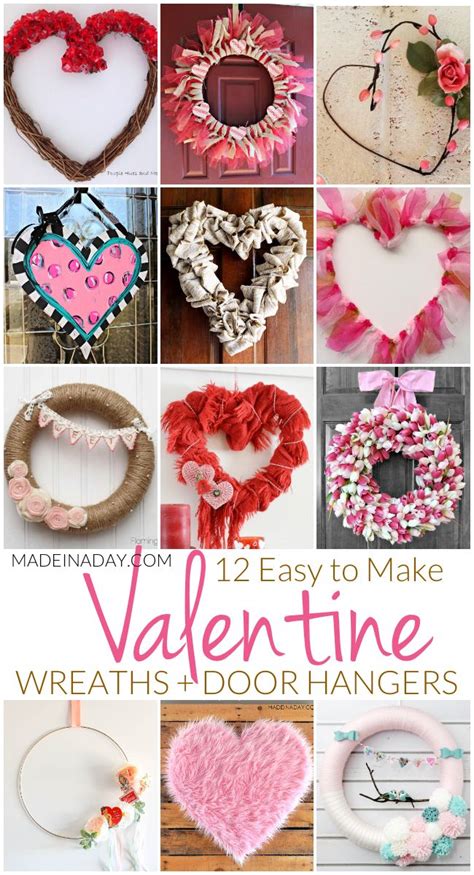 12 Easy To Make Valentine Wreaths Door Hangers
