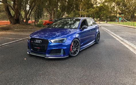 Fond d'écran voiture tuning : Download wallpapers Audi RS3 Sportback, 4k, tuning, blue RS3, road, german cars, Audi ...