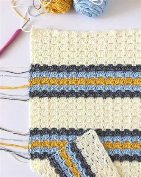Crochet Boxed Block Stitch Blanket Pattern Etsy Crochet Blanket