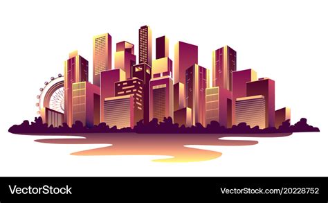 Abstract Glowing City Royalty Free Vector Image