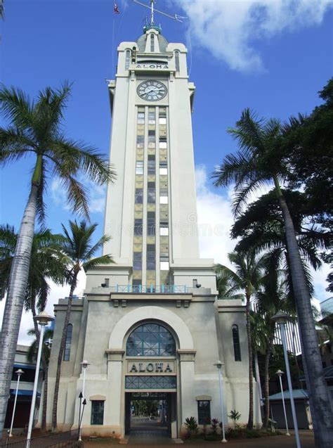 Aloha Tower Honolulu Oahu Hawaii Stockfoto Bild Von Gebäude