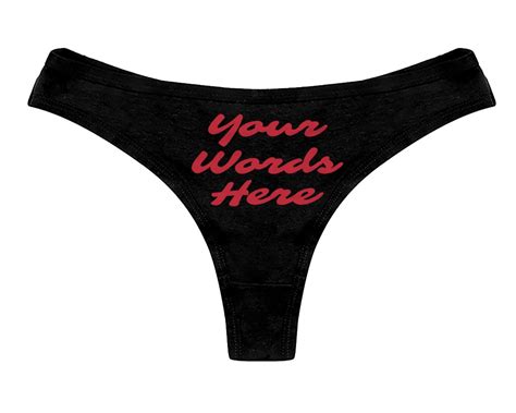 Custom Personalized Thong Panties With Your Words Custom Printed Sexy