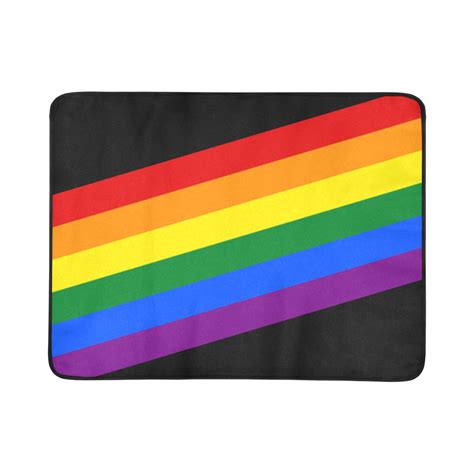 gay pride rainbow flag stripes beach mat 78 x 60 id d367322