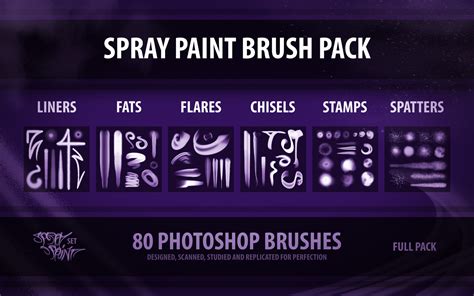 Artstation Full Spray Paint Brush Pack Photoshop 80 Brushes Brushes
