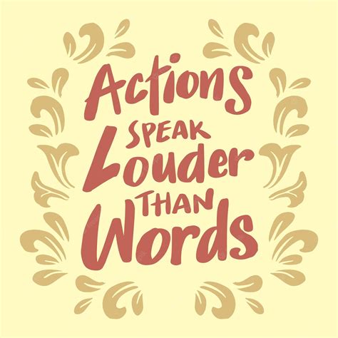 Premium Vector Action Speak Louder Than Word Hand Lettering Poster