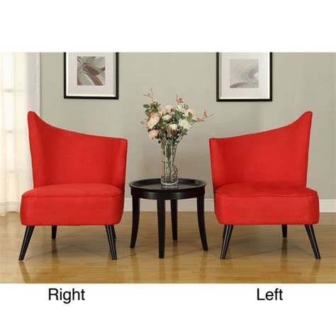 The four comfy chair presented here constitute a proposition for a bedroom or living room chair. Shop Flared Back Red Microfiber Accent Chair - Free ...