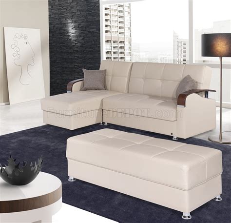 Expertly detailed double stiching on all the seam accentuate the clean. Soho Sectional Sofa in Beige Bonded Leather by Rain w/Options