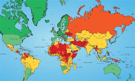 Die Sichersten Und Gefährlichsten Reiseziele 2023 „travel Risk Map