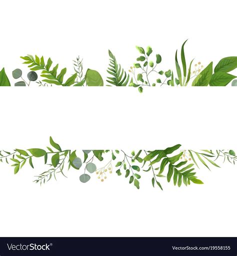 Floral Greenery Card Design With Green Fern Leaves Floral Cards