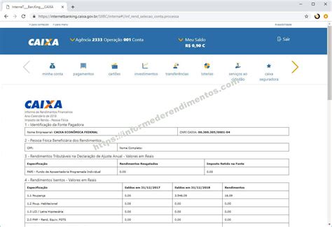 Informe De Rendimentos Da Caixa Irpf