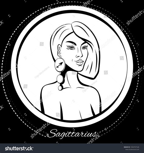 Zodiac Sign Sagittarius Woman Pop Art Stock Illustration 1994707328