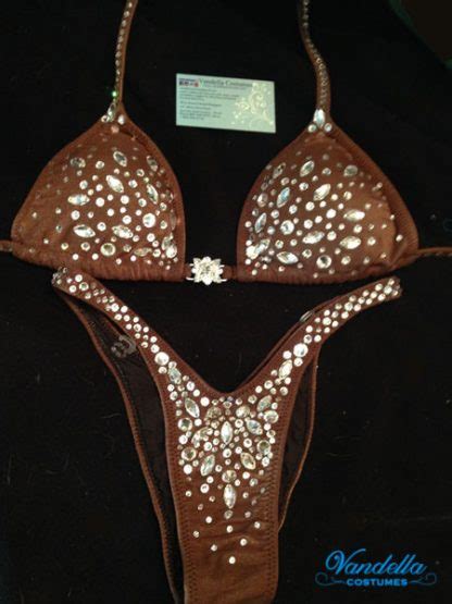 Copper With Rhinestones Figure Physique Competition Suit