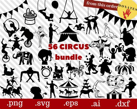 Svg Circus Elephant Silhouette 207 Crafter Files