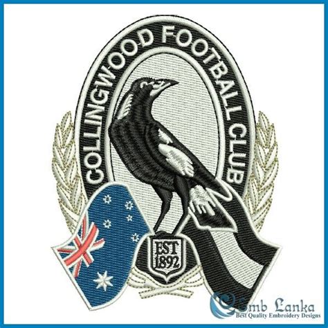 Collingwood Football Club Logo Embroidery Design In 2020